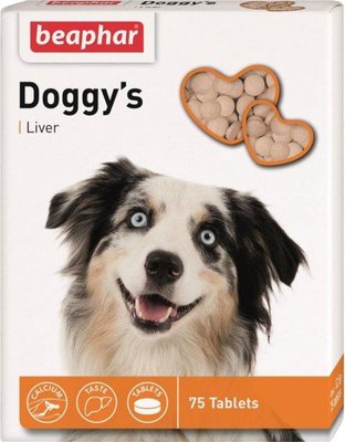 Ласощі Beaphar Doggy's +Liver зі смаком печінки для собак 75 таблеток BAR12504 фото