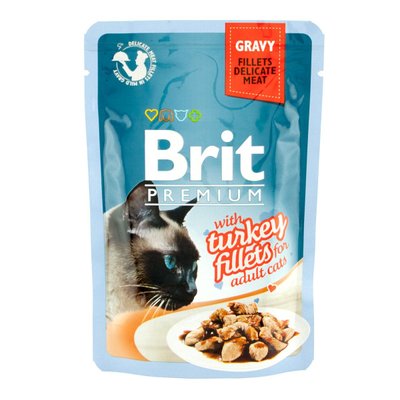 Brit Premium with Turkey Fillets in Gravy for Adult Cats (пауч) Консерви для кішок Шматочки філе індички в 518531 фото