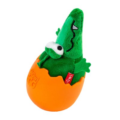 Іграшка для собак Крокодил-неваляйко з пискавкою GiGwi EGG, текстиль, гума, 14 см 2319 фото