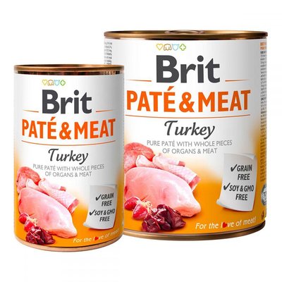 Brit Pete & Meat Turkey Консерви для собак з індичкою / 400 гр 530298 фото
