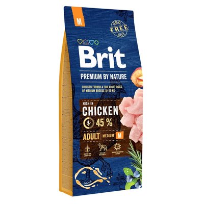 Сухий корм для дорослих собак середніх порід Brit Premium Adult M (вагою від 10 до 25 кг) з куркою 15 кг Б1020 фото