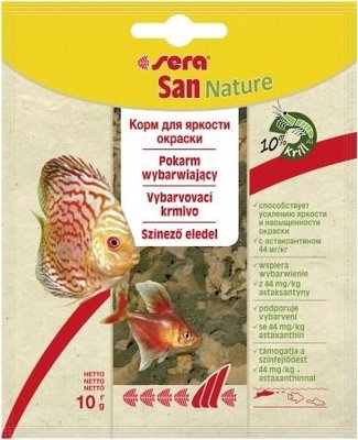 SERA San Nature (Сера Сан) корм для посилення забарвлення всіх видів акваріумних риб 10 г х00242 фото