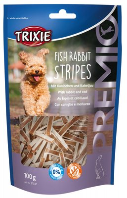 Trixie TX-31547 PREMIO Fish Rabbit Stripes 100г - ласощі з м'яса кролика і тріски для собак TX31547 фото