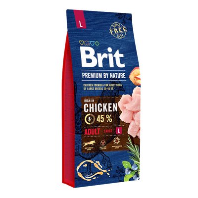 Brit Premium Adult Large Chicken Сухий корм для собак великих порід з куркою / 15 кг 526468 фото