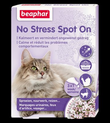 Антистрес краплі Beaphar No Stress Spot On cat для кішок (упаковка 3 піпетки) BAR13913 фото
