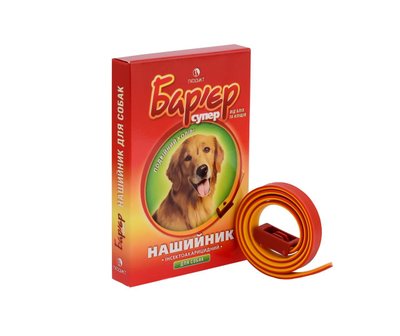 Нашийник інсектоакарицидний Бар’єр супер для собак жовто-червоний 65 см Продукт 9457 фото