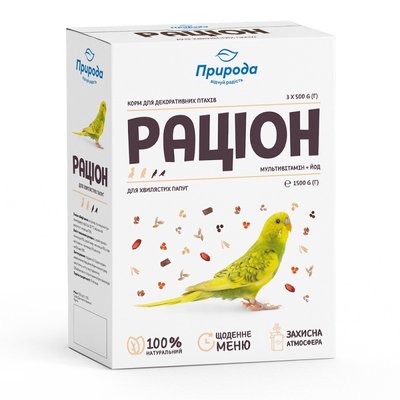 Корм для хвилястих папуг Раціон «Мультивітамін + Йод» 1.5 кг Природа PR740082 фото