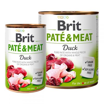 Brit Pete & Meat Duck Консерви для собак з качкою / 400 гр 530304 фото