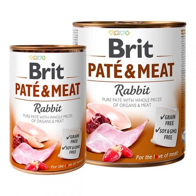 Brit Pete & Meat Rabbit Консерви для собак з кроликом / 400 гр 530311 фото