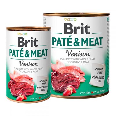 Brit Pete & Meat Venison Консерви для собак з олениною / 400 гр 530328 фото