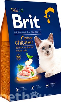 Сухий корм "Brit Premium by Nature Cat Indoor Chicken" з курячим м'ясом для котів, 300гр 171845 фото