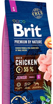 Сухий корм "Brit Premium Junior S" для цуценят і молодих собак великих порід, віком від 1 до 12 місяців, 3кг. 170807/6260 фото