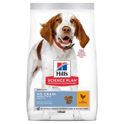 Сухий беззерновий корм для собак середніх порід Hill's Science Adult No Grain Medium, 2.5 кг 604293 фото