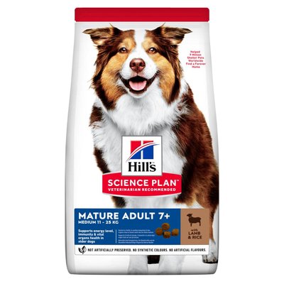 Hill's SP Medium Mature Adult 7+ Lamb & Rice Сухий корм для літніх собак середніх порід (ягня/рис), 14 кг 604379 фото