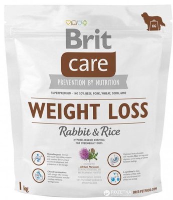 Сухий корм для собак із зайвою вагою Brit Care Weight Loss Rabbit & Rice 1 кг 132738/0344 фото