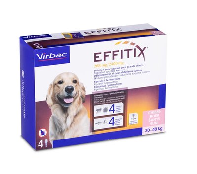 "Virbac EFFITIX" - Краплі від бліх, кліщів, комарів для собак від 20 до 40 кг (4 шт в упаковці) К311515 фото