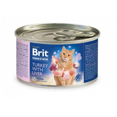 Вологий корм для котів Brit Premium by Nature Cat індичка з печінкою 200 гр 100619/5124 фото