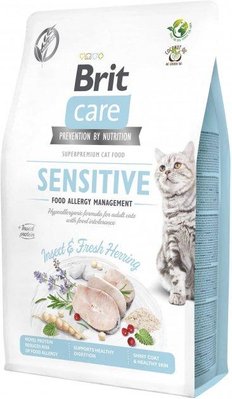 Сухий гіпоалергенний корм для котів Брит Brit Care Cat GF Insect з комахами та рибою 2 кг 171963 фото