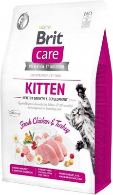 Сухий корм для кошенят Brit Care Cat GF Kitten Growth & Developmen з куркою та індичкою 7 кг 171277/0662 фото