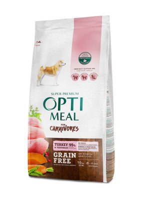 Беззерновий сухий корм Optimeal з індичкою та овочами для дорослих собак усіх порід 10 кг 60079 фото