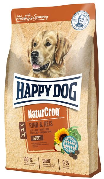 Happy Dog NaturCroq Rind&Reis корм для собак з яловичиною і рисом, 15 кг 60517 фото