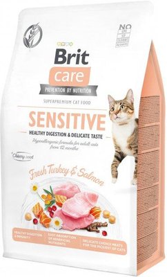 Сухий корм для вибагливих котів Brit Care Cat GF Sensitive Digestion & Delicate Taste з індичкою та лососем 2 кг 171282/0709 фото