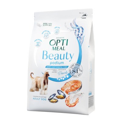 Сухий корм Optimeal з морепродуктами для догляду за шерстю і зубами в дорослих собак усіх порід 10 кг 60082 фото