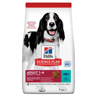 Hills Science Plan Adult Medium Tuna & Rice Сухий корм для собак середніх порід з тунцем і рисом, 12 кг 604280 фото