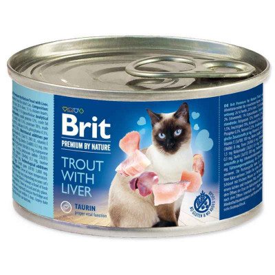 Паштет для кошек Brit Premium by Nature Cat с форелью и печенью 200 г 100616/5032 фото