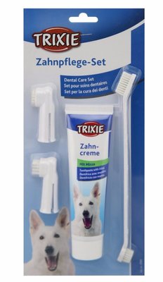 Зубна паста для собак Trixie TX-2561 з щіткою і двома насадками 2561 фото