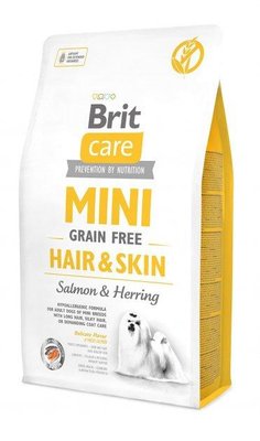 Сухой корм для взрослых собак маленьких пород Brit Care Mini Grain Free Hair & Skin 7 кг 170784/0244 фото