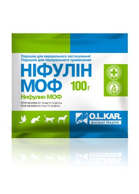Ніфулін МОФ 100 г (метронідазол, окситетрациклін, фуразолідон) 14408 фото