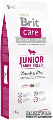 Сухий корм для цуценят і молодих собак великих порід Brit Care Junior Large Breed Lamb & Rice 12 кг 132703/9836 фото