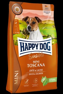 Сухий корм Happy Dog Sens Mini Toscana для собак малих порід з качкою та лососем, 800 г В61236 фото