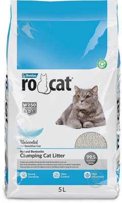 Бентонітовий наповнювач для котів RoCat класичний без аромату, 5 л 162189 фото
