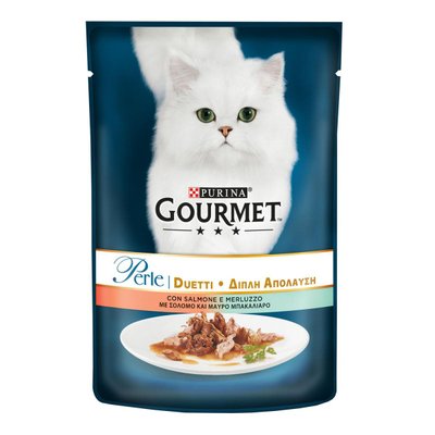 Gourmet Perle (Пауч) Консерви для кішок міні філе в підливі з лососем і сайдой / 85 гр 580000 фото