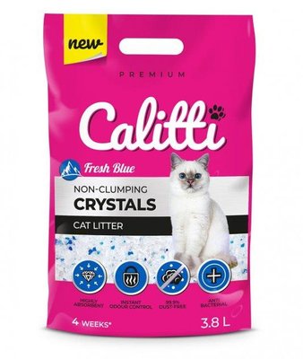Силікагелевий наповнювач для котячого туалету Calitti Crystals 3.8 л Fresh blue 223383 фото