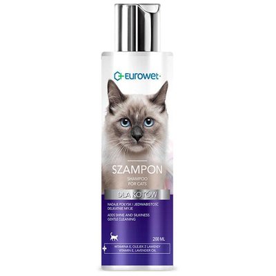 Шампунь для кішок з вітаміном Е та олією лаванди 200 мл (Shampoo for cats) Eurowet 905417 фото