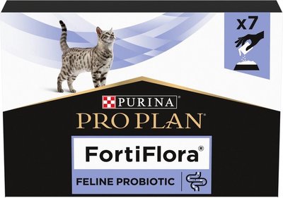 Додатковий корм для дорослих кішок і кошенят Purina Pro Plan FortiFlora Feline Probiotic 7 шт по 1 г п100158 фото