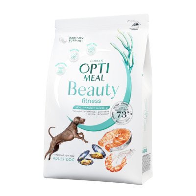 Беззерновий сухий корм Optimeal з морепродуктами для підтримки загального фізичного стану у дорослих собак усіх порід 1.5 кг 60043 фото