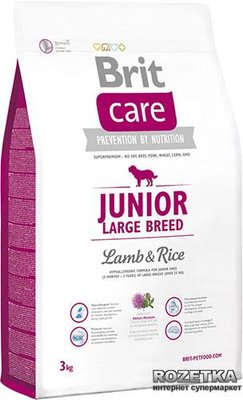 Сухий корм Brit Care Junior Large Breed Lamb & Rice для цуценят і молодих собак великих порід 3 кг 132704/9904 фото
