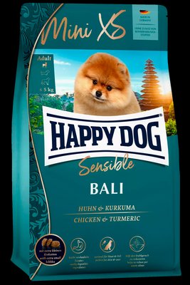 Повнорационный корм Happy Dog Mini XS Bali для дрібних та дуже дрібних порід собак (курка/куркума), 1.3 кг В60944 фото