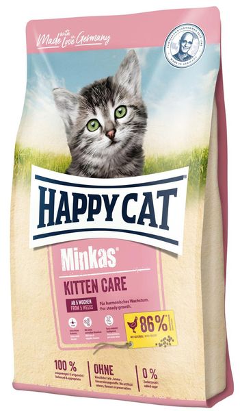 Сухий корм Happy Cat Minkas Kitten Care для кошенят з 4 тижнів до 6 місяців з птицею, 10 кг В70406 фото