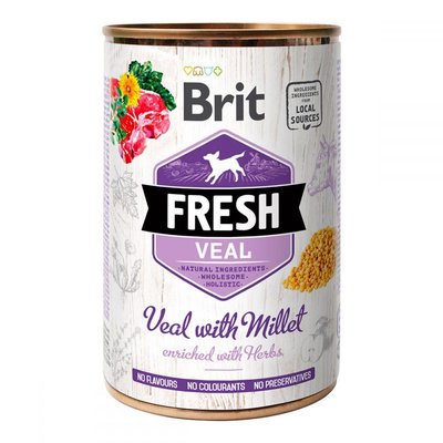 Brit Fresh Veal with Millet Консерви для собак з телятиною і пшоном / 400 гр 100161/3916 фото