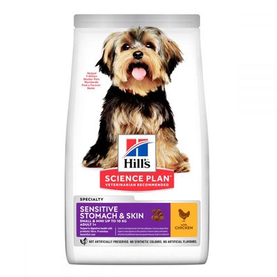 Hill`s Science Plan Adult Small & Mini Sensitive Stomach для собак міні і малих порід з куркою, 1.5 кг 604247 фото
