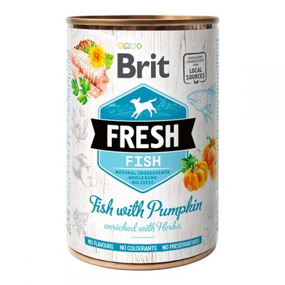 Brit Fresh Fish with Pumpkin Консерви для собак з рибою і гарбузом / 400 гр 100162/3923 фото