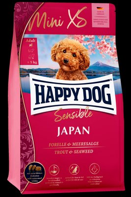 Повнорационный корм Happy Dog Mini XS Japan для дрібних та дуже дрібних порід собак (курка/форель), 300 г В60943 фото