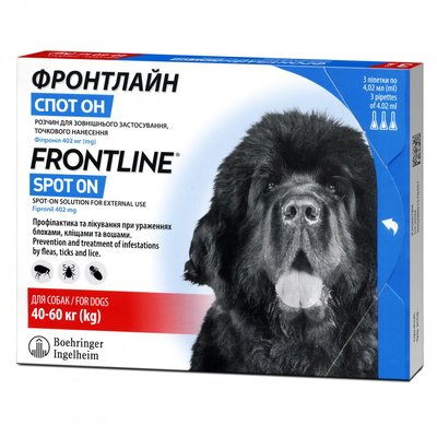 Frontline (Фронтлайн) Спот-Он від бліх і кліщів для собак вагою от 40 до 60 кг 159925 фото
