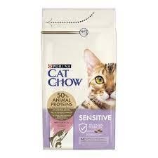 Сухий корм для дорослих котів із чутливою шкірою та травленням Cat Chow Sensitive з лососем 1.5 кг п100021 фото
