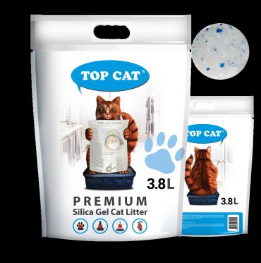 Силикагелевый наповнювач TOP CAT Premium 3,8 літра для котячого туалету 28070 фото